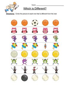 a worksheet with different types of sports balls