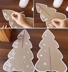 how to make a christmas tree out of cardboard and cut it in half with scissors