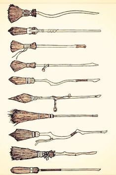 an old drawing of different types of brushes