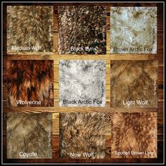 the different fur samples are shown in this image