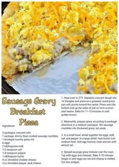 Pizza Sausage, Easy Christmas Breakfast, Pizza Breakfast, Breakfast Pizza Recipe, Sausage Pizza, Egg And Cheese, Breakfast Sausage, Sausage Gravy, Recipes Casserole