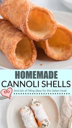 homemade cannoli shells with text overlay