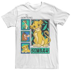 a white t - shirt with the lion king simba on it's chest