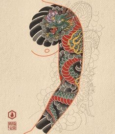 Taiwan Tattoo, Dragon Tattoo Chest, Koi Tattoo Sleeve, Dragon Head Tattoo, Japanese Snake Tattoo, Traditional Japanese Tattoo Designs, Japanese Flower Tattoo