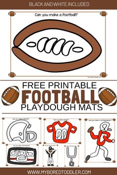 a football playdough mat with the words free printable