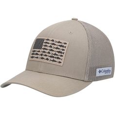 You need the right gear for a successful day of fishing, starting with a comfy cap. Crafted by Columbia, this PFG Fish Flag hat features a two-tone design and distinct graphics that show off your passion for angling. Mesh panels also create a breezy feel, and the flex construction stretches to fit you perfectly. Fishing Hats For Men, Columbia Hat, Flag Hat, Fishing Hat, Fitted Caps, Mesh Panel, Brand Tags, Hats For Men, Trucker Hat