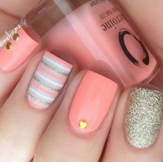 Peach Nail Polish, Nyc Nails, Unghie Sfumate, Peach Nails, Pretty Nail Art Designs, Summer Acrylic Nails