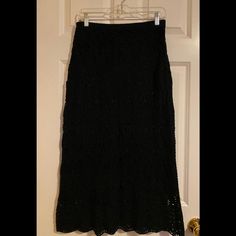 Nwot Dialogue Long Black Pull On Lined Crochet Skirt. Excellent Condition, Never Been Worn. Long Crochet Skirt, Crochet Skirt, Long Black, Womens Skirt, Skirt, Crochet, Women Shopping, Black, Color