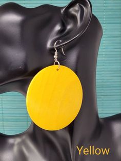 "Light Brown Wooden Earrings Handmade Ethnic Design inspired in Geometric Art. Dangle Earrings Dimension: 2.5\" Inches long Perfect for any occasion, the perfect gift, satisfaction guaranteed. Fast Shipping." Yellow Danglers As A Gift, Bohemian Yellow Round Earrings, Yellow Bohemian Round Earrings, Yellow Single Dangle Earring, Single Yellow Dangle Earring, Yellow Drop Earrings, Wooden Earrings Handmade, Shark Jewelry, Hawaiian Necklace