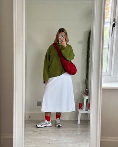 It’s giving olive 🫒 and I am super into it. Midi Skirt Fall, Leopard Print Jeans, Midi Skirt Outfit, Jumper Outfit, White Maxi Skirts, Skirt Outfit, Skirt Outfits, Daily Outfits, Cool Kids