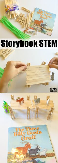 Story Book STEM- how to build a bridge for the goats to cross. Creat this fun STEM project based on a popular fairy tail, the Three Billy Goats Gruff. #STEM #engineering #fairytale #STEMproject #STEMeducation Stem Bridges, Storybook Stem, Fairy Tale Stem, Stephen Carpenter, Kindergarten Architecture, Kindergarten Stem, Three Billy Goats Gruff, Billy Goats Gruff, Preschool Stem