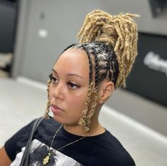 Locs Ponytail, Blue And Black Braids, Sister Locks, Goddess Braids Hairstyles, Faux Locs Hairstyles