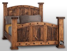 RUSTIC MANSION BED - The Rustic Mile Rustic Mansion, Rustic Wood Bed, Queen Bed Dimensions, Rustic Bed Frame, Curved Headboard, Cama King