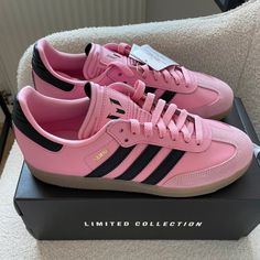 Reposhing This Item I Purchased From @Ekaterinanfk. Loved It, But Ready To Rotate For Something New. Questions? Leave A Comment Below! Pink Adidas Samba, Pink And Blue Sambas, Adidas Sambas Pink, Black And Pink Sambas, Adidas Sambarose Pink, Messi Shoes, Adidas Messi, Samba Shoes, Shoe Bags