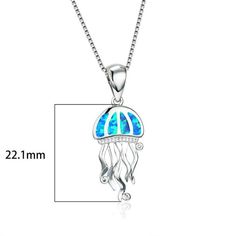 Cute Blue Jellyfish Pendant Necklaces Blue Opal Jellyfish Etsy Cute Starfish, Cute Sea Turtle, Cute Jellyfish, Jellyfish Pendant, Ocean Whale, Female Luxury, Blue Jellyfish, Whale Necklace, Blue Opal Necklace