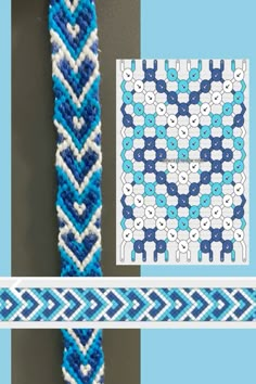 two pictures with different patterns on them, one is blue and the other is white