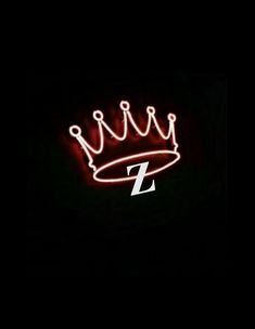 a red neon sign with a crown on it's side and the letter z