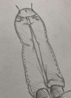 a pencil drawing of a pair of jeans