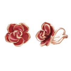 PRICES MAY VARY. ✿MATERIAL:The Flower Clip on Earrings is made of high quality alloy and 3-Layer Gold Plated Process.Its the perfect gift for any occasion,High polish made it have a long time keep bright as new,high quality handmade,hypoallergenic,lead-free and nickel-free,not easy to fade 🍀SIZE:Pretty and comfortable black rose flower clip on earrings,Size of 0.59*0.59inches (1.50*1.50cm ).This size fits most women's ears. Don't worry about it being too big or too small. The perfect 1.5cm clip Red Rose Earrings, Black Rose Flower, White Rose Flower, Red Rose Flower, Flower Clip, Hypoallergenic Earrings, Flower Studs, Rose Earrings, Gold Plated Earrings