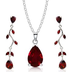 PRICES MAY VARY. MAKE A STATEMENT: Luxurious Burgundy red jewelry sets for women are at the height of fashion for formal and casual events. LOOK LIKE A PRINCESS WITH YOUR RED EARRINGS: Indulge yourself in the Crystalline Azuria premium jewelry set for women and impress everyone with your burgundy red color 18K white gold plated earrings! MAKE ALL HEADS TURN WITH YOUR TIMELESS NECKLACE: Match your earrings with your classy cubic zirconia necklace and pendant set and make a fashion statement on yo Maroon Necklace, Red Jewelry Set, Burgundy Earrings, Costume Jewelry Sets, Prom Jewelry, Garnet Pendant, Red Necklace, Red Jewelry, Women's Jewelry Sets