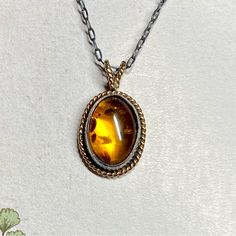 This Gorgeous Amber Pendant Is Made From Dark Antiqued Silver With A Bright Gold Twisted Halo. On An 18 Inch Long Sterling Silver Chain. Hallmarked .925. Genuine Baltic Amber. Matching Earrings Available. Handmade By Me And My Fellow Silversmith, Bri! Bundle And Save! Gold Bib Necklace, Purple Stone Necklace, Crystal Ball Necklace, Holiday Necklace, Leather Corded Necklace, Amber Pendant, Moon Pendant Necklace, Gold Fashion Necklace, Square Earrings Studs