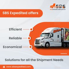 an orange and white truck with the words sbss extended offers