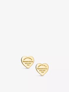 Tiffany Gold, Heart Tag, Tiffany And Co, Mini Heart, Tiffany & Co., Post Earrings, Sephora, Gold Earrings, Jewelry Accessories