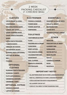 Packing List What To Pack For Vacation 2 Weeks, 2 Week Travel Packing Lists, Packing List For Vacation 2 Weeks, 2 Week Trip Packing List, Summer Packing List 1 Week, Packing List 2 Weeks, Packing List For 2 Weeks, Packing For 2 Weeks