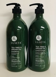 Luseta ~ Tea Tree & Argan Oil Shampoo & Conditioner for Damaged & Oily Hair. Shipped with USPS Priority Mail. Luseta Hair Products, Luseta Shampoo, Argan Oil Conditioner, Tea Tree Shampoo, Shampoo Brands, Argan Oil Shampoo, Bathroom Stuff, Oily Hair, Shampoo Conditioner