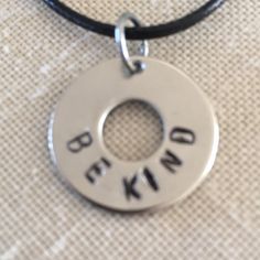 Handcrafted Stamped Be Kind Washer Necklace. Great Gift Idea! 20” Black Cord With 2" Chain Extension Interchangeable With Other Chains Or Ribbons You May Have To Wear As A Choker Or Any Length You Prefer. Fast Shipper Boho Unisex Steampunk Statement Necklace Essential Accessory Adjustable Hand Stamped Metal Necklace, Adjustable Hand Stamped Silver Necklace, Black Hand Stamped Jewelry For Everyday, Black Hand Stamped Everyday Jewelry, Silver Hand Stamped Metal Necklace, Stamp Jewelry, Washer Jewelry, Knitting Needle, Stamped Jewelry