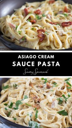 Asiago Cream Sauce Pasta. Asiago Cream Sauce, Asiago Pasta, Cream Sauce Pasta, Cream Pasta, Cream Sauce Recipes, Sauce Pasta, Easy Pasta Dishes, Asiago Cheese, Tasty Pasta