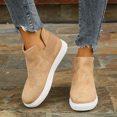 Category:Boots,Sneakers; Upper Materials:Suede; Season:Spring   Fall; Heel Type:Flat Heel; Gender:Women's; Activity:Walking; Toe Shape:Round Toe; Type:Booties Ankle Boots; Style:Minimalism,Fashion,Casual,Sporty; Heel Height(inch):<1; Outsole Materials:MD (Phylon); Occasion:Outdoor,Daily; Closure Type:Loafer; Pattern:Leopard; Listing Date:09/04/2023; 2024 Trends:Plus Size; Foot Length:null; Foot Width:null; Size chart date source:Provided by Supplier. Fashionable Comfortable Shoes, Fall Heel, Minimalism Fashion, Shoes Boots Ankle, Sporty Casual, Shoe Pattern, Boots Sneakers, Ankle Boots Flat, Casual Heels