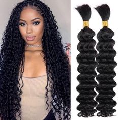 26” Deep Wave Human Hair Bulk For Braiding 100% Unprocessed Human Hair Bulk Human Braiding Hair No Weft Hair Extensions For Boho Braids Knotless Braid 100g/Pack Natural Black It#D43 100% 12a Virgin Human Hair Bulk. Made Of Top-Quality Brazilian Virgin Hair Without Split Ends And Damage. Without Chemical Process, The Human Hair Bulk Is Healthy, No Tangles And No Chemicals & Odors. Can Be Permed And Styled And Straightened. Bulk Human Hair Is The Most Suitable Hair Extension For Braiding, No Weft Boho Braids Knotless, Braiding Extensions, Human Hair For Braiding, Knotless Braid, Braids Knotless, Deep Wave Human Hair, Different Braids, Twist Styles, Weft Hair Extensions