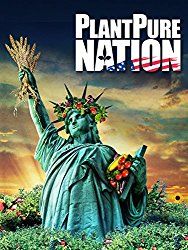 the poster for plantpure nation featuring the statue of liberty with flowers in her hair