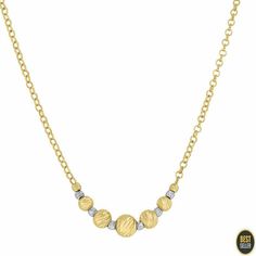 Solid 14kt White Or Yellow Gold Textured Beaded Necklace Size 18 Inches Girls #Chain Necklace Fancy, Ladies Necklace, Beautiful Ladies