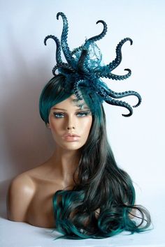 Octopus Headpiece, Evil Mermaid Costume, Halloween Mermaid Costume, Mermaid Headdress, Octopus Costume, Mermaid Parade, Sea Goddess, Wig Costume