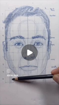 a drawing of a man's face is shown in this screen grab from the video