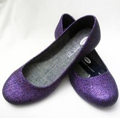 Glitter Flats / Dew Berry Glitter Flats / Wedding Shoes / Flat Heel Wedding Shoes With Glitter, Purple Glitter Dress Shoes, Purple Wedding Shoes Flats, Luxury Rhinestone-embellished Flats For Party, Sparkle Wedding Shoes, Flats Wedding Shoes, Sparkle Flats, Glitter Ballet Flats, Sparkly Wedding Shoes