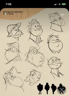 an old cartoon character sheet for the animated movie, phitypii and his friends