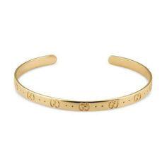 From Gucci, the Icon bracelet in 18k yellow gold has engraved emblematic Interlocking G logos. Formed by the initials of the House's Founder Guccio Gucci, the distinctive code pays homage to the brand's heritage. This bracelet measures 6.7 inches in length. Gucci Style#: YBA434524001017 Gucci Bangle, Gucci Bracelet, Gucci Style, Jewelry Education, Guccio Gucci, Yellow Gold Bangle, Gucci Jewelry, Hinged Bangle, Bangles Jewelry