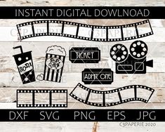 the svg files are ready to be used for your own movie project or scrapbook