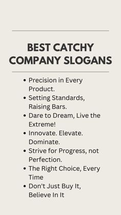 the best catchy company slogans