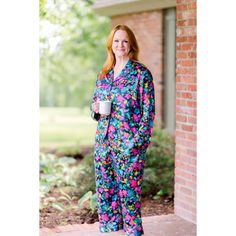 After-hours luxury with The Pioneer Womans Satin Pajama Set. Featuring a button-front top with notch collar and long sleeves and easy pull-on pants with a fresh cropped length, these PJs feel so good! Slip them on after a long day and feel relaxation setting in. They are perfect for a lazy day of lounging too. Only at Walmart. Size: XL.  Color: Multicolor.  Gender: female.  Age Group: adult. Long Sleeve Floral Print Loungewear Pant Set, Floral Print Long Sleeve Loungewear Pant Set, Multicolor Pant Set For Loungewear, Satin Pjs, Satin Pajama Set, Satin Pajama, Comfortable Pajamas, The Pioneer Woman, Button Front Top