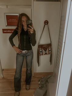 Country Cardigan Outfit, Ariat Trouser Jeans Outfit, Cow Print Western Outfit, Western School Outfits, Western Outfit Ideas, Western Shoot, Punchy Outfits, Western Girl Outfits