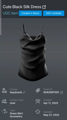 the black silk dress is on display in this screenshoter's shop window