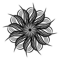 a black and white drawing of a flower on a white background stock photo - 1389782