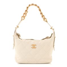 This is an authentic CHANEL Calfskin Quilted Daily Hobo in White.This stylish handbag is crafted of diamond stitched grained calfskin leather in white. The bag features a top leather handle and a gold chain shoulder strap. The topopens to a white fabricinterior with zipper pocket. Designer White Calf Leather Shoulder Bag, White Everyday Luxury Bag With Handles, White Everyday Luxury Bags With Handles, White Luxury Everyday Bags With Handles, White Luxury Everyday Bag With Handles, Designer White Calf Leather Bag, White Calf Leather Bags With Gold-tone Hardware, Designer White Leather Shoulder Bag, Luxury Cream Calf Leather Shoulder Bag