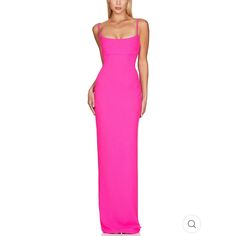 Nookie Bailey Maxi Dress-Neon Pink Size Small Minor Wear On Edge On Bottom But Very Unoticable. Two Minor Pulls Shown In Last Picture. Hot Pink Dress, Hot Pink Dresses, Padded Bra, Bra Cups, Neon Pink, Gorgeous Dresses, Pink Dress, Pink Color, Stretch Fabric