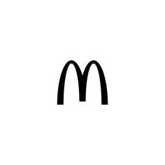 a black and white photo of a mcdonald's logo with the letter m on it