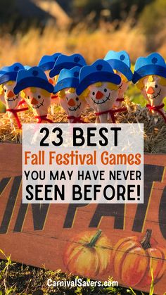 images shows a closeup of a lollipops in a haystack with scarecrow designs Festival Crafts For Kids, Fall Festival Outfits, Festival Outfits Fall, Fall Festival Ideas, Harvest Party Games, Fall Festival Crafts